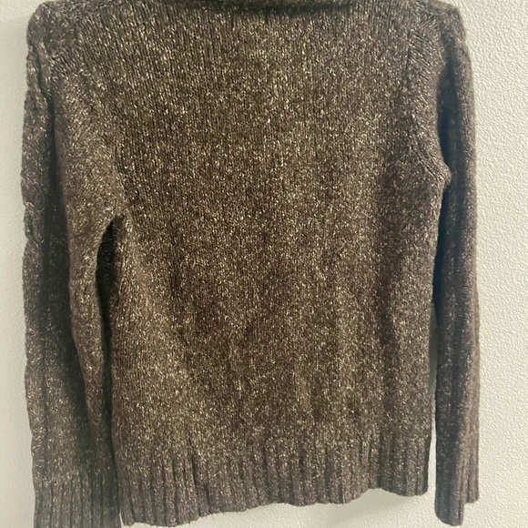 Vintage LL Bean Brown Wool Blend Cable Knit Cardigan Sweater Women’s Size M - Picture 7 of 10